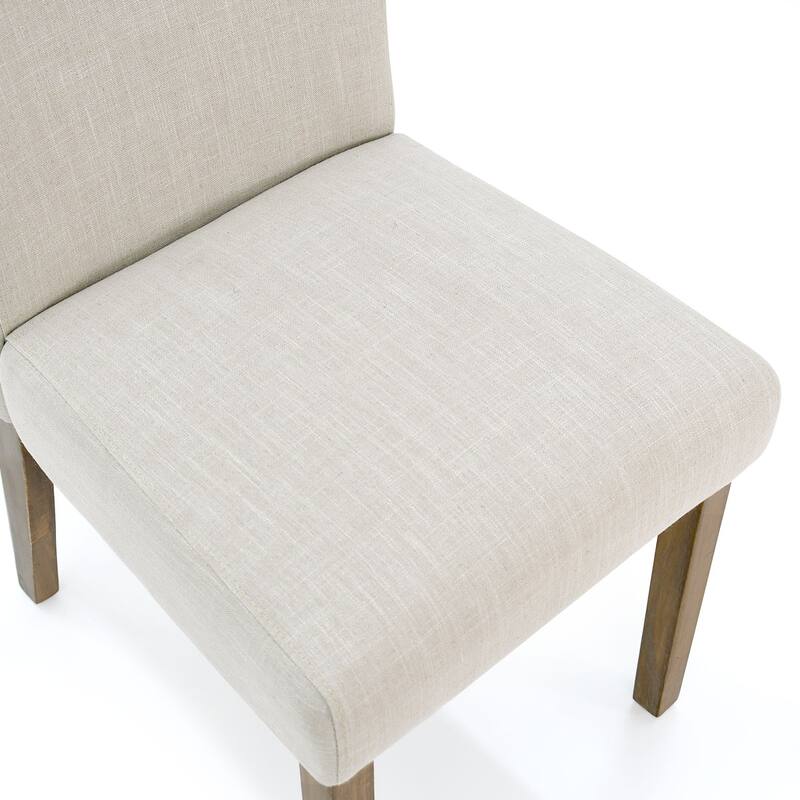 Linen Upholstered Solid Wood Dining Chair (Set of 2)