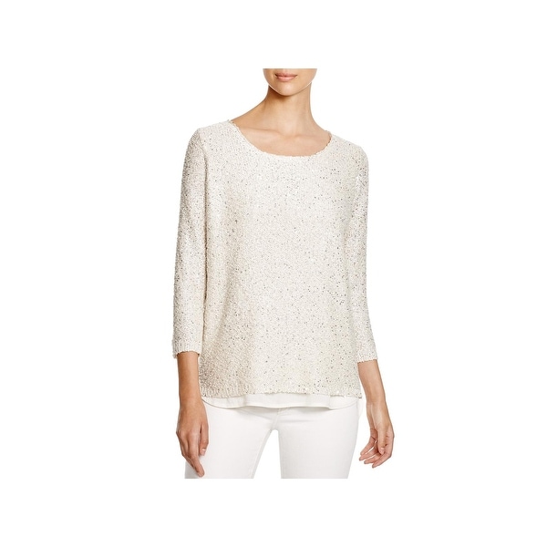 Sioni Womens Sweater Metallic Knit