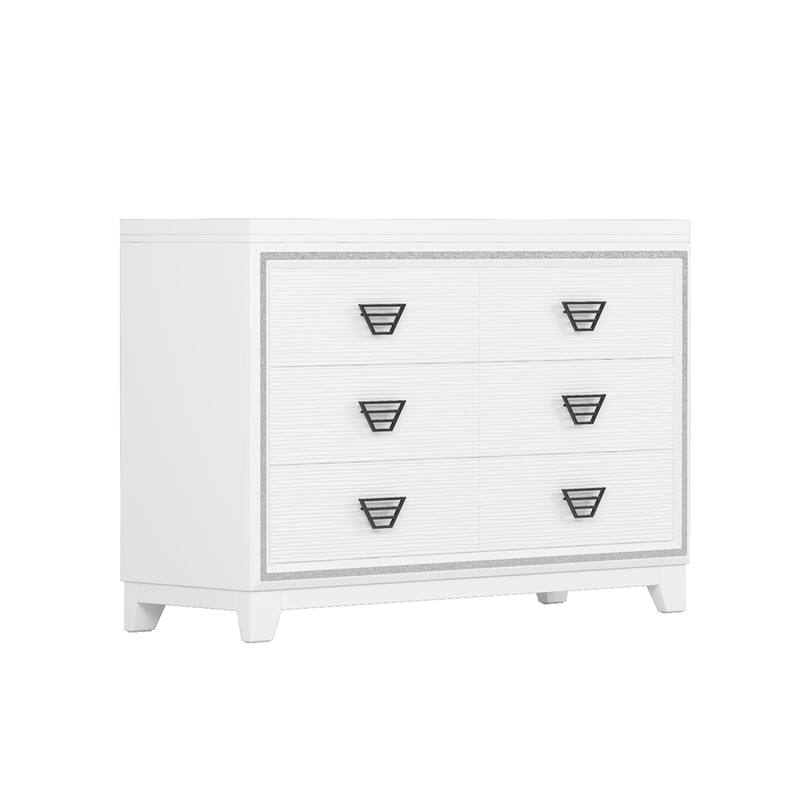 Storage Cabinet with 6 Drawers and Metal Handle