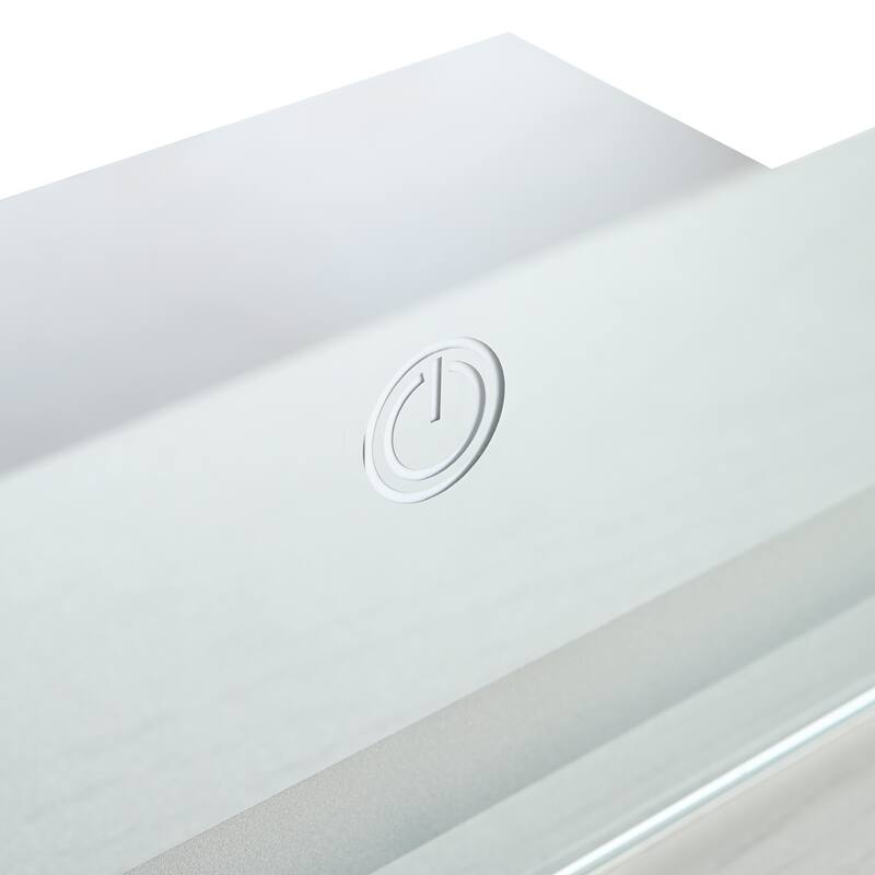 Vanity Desk with Touch Control Light Mirror, Dressing Table Set with Charging Station & Stool, Large Makeup Vanity Table