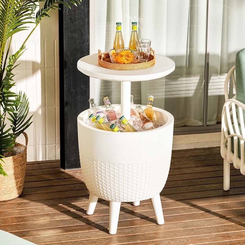 Lagoon Cancun Resin All Weather 2-In-1 Side Table and Cooler