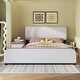 preview thumbnail 1 of 9, Full Size Upholstered Platform Bed with Storage Nightstand & Guardrail Pink