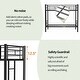 preview thumbnail 9 of 14, Black Twin over Twin Metal Bunk Bed with High Guardrail