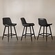 preview thumbnail 57 of 103, LUE BONA Modern Industrial Counter Stools Faux Leather Upholstered Counter Height Bar tools with Back