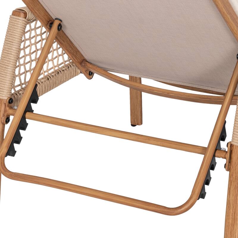 Outdoor Aluminum and Rattan Chaise Lounge Chair with 6 Adjustable Backrest