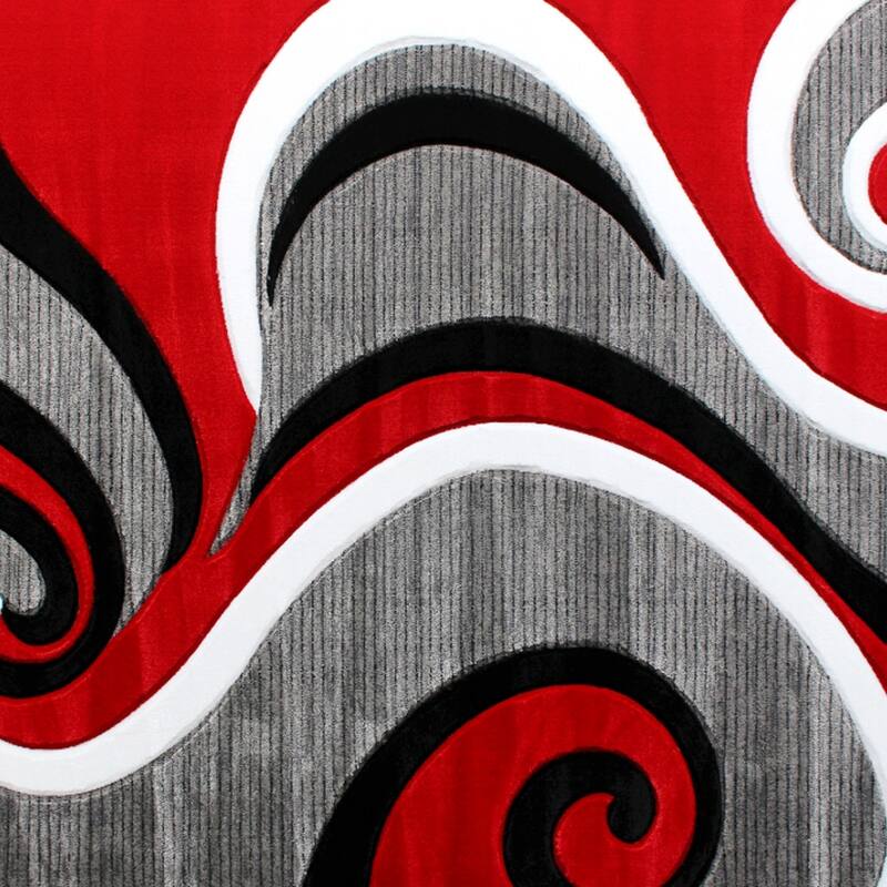 Modern High-Low Sculpted Swirl Design Abstract Area Rug