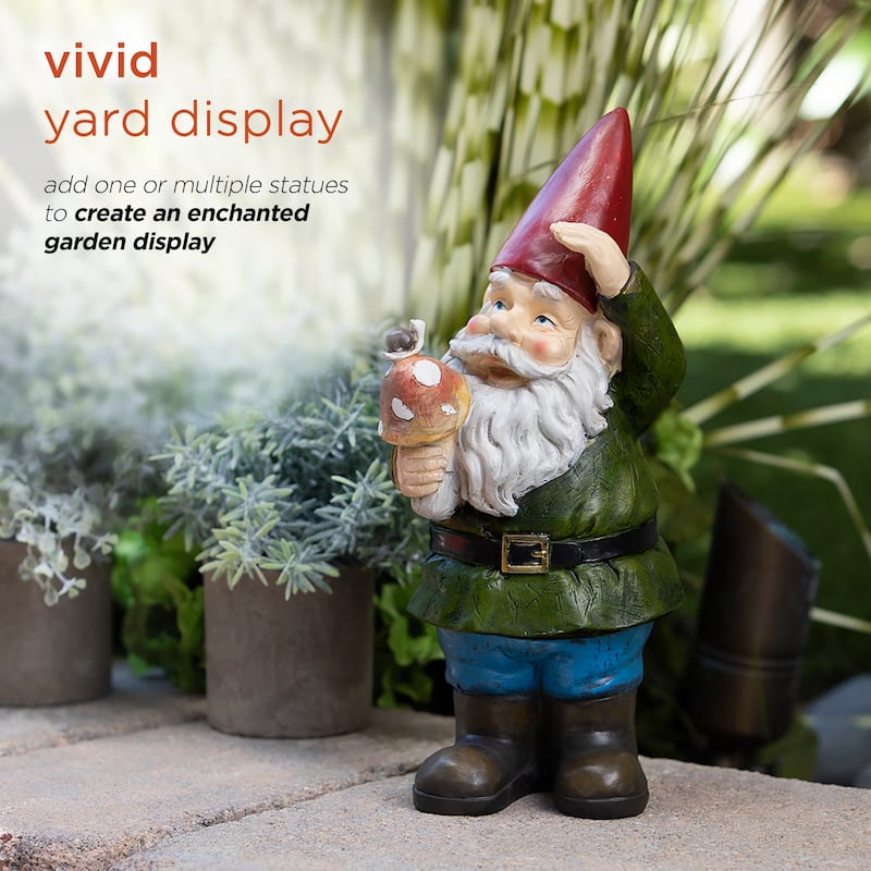 Gnome Folding Hands Looking Up Garden Statue