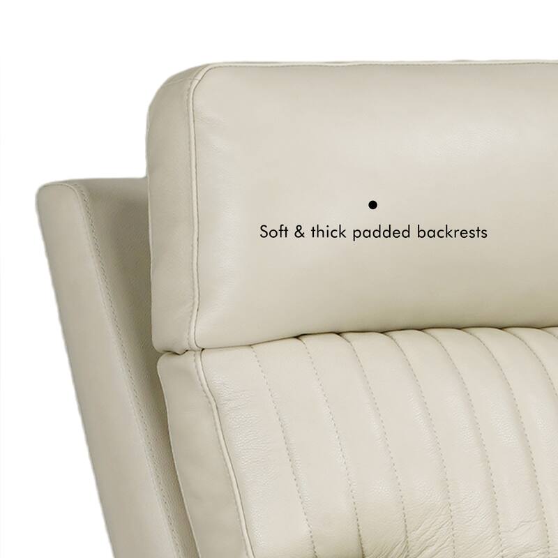 Genuine Leather Reclining Loveseat with Triple Power Adjustable Headrest, Lumbar Support, Zero Gravity, USB & USB-C Ports
