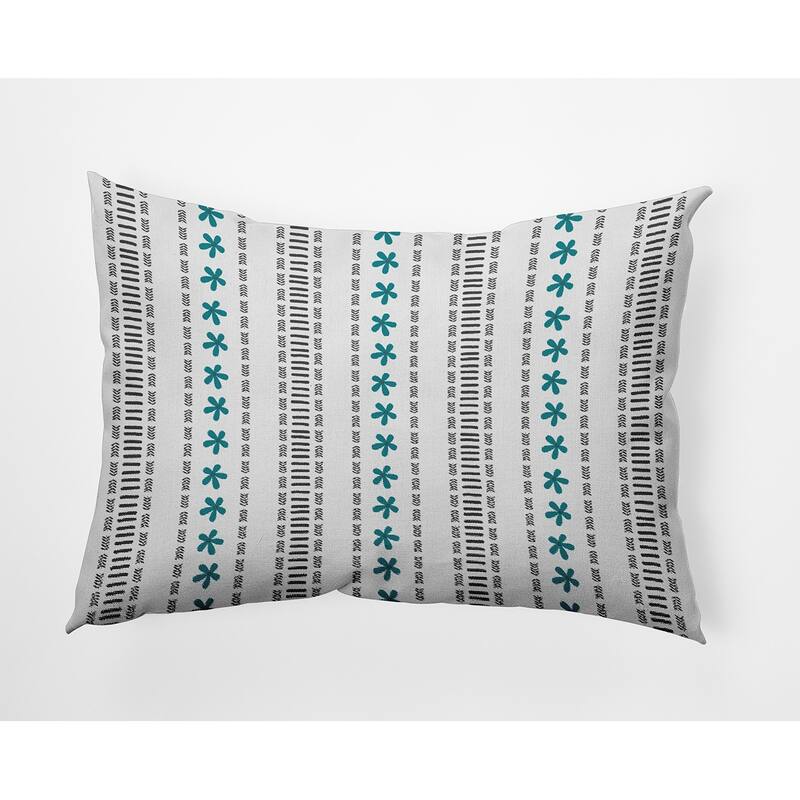Dainty Stripes Decorative Throw Pillow - 14" x 20" - Lake Blue