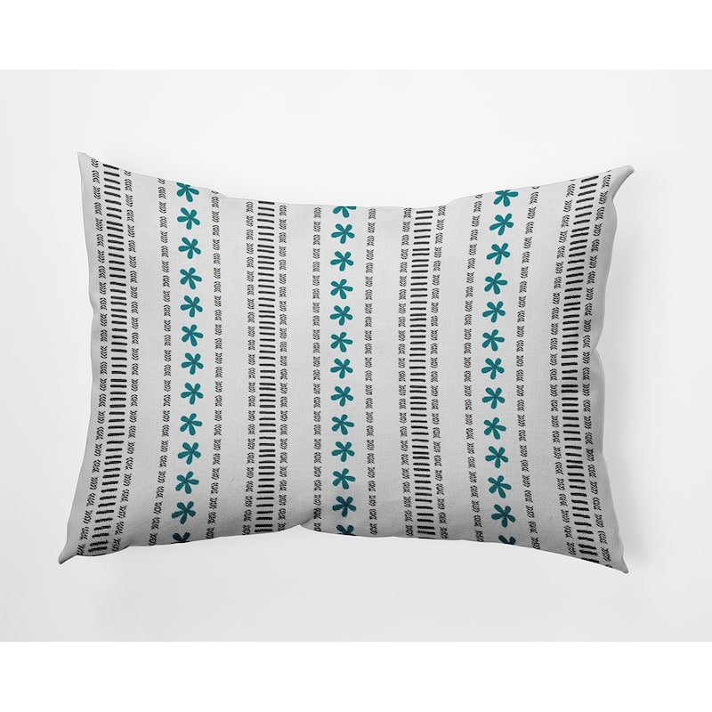 Dainty Stripes Indoor/Outdoor Throw Pillow - Lake Blue - 14" x 20"