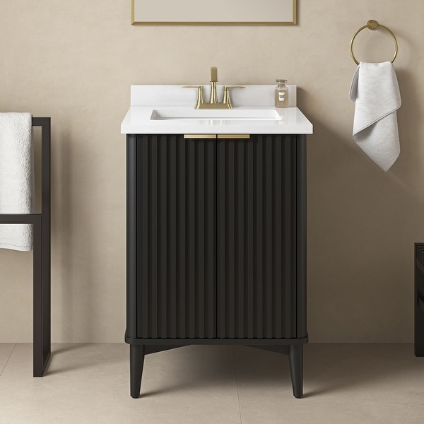 Gabi Bathroom Vanity with White Engineered Stone Top - Bed Bath