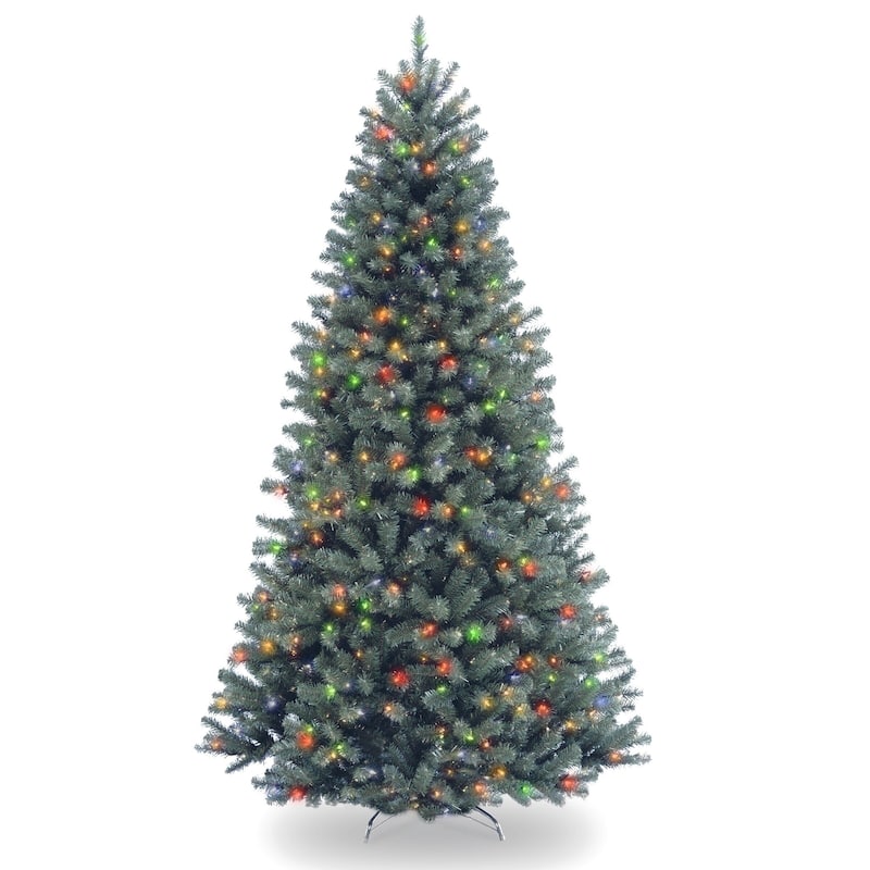 National Tree Company 7.5 ft. North Valley Artificial Blue Spruce Tree With Multicolor Lights - 7.5 Foot