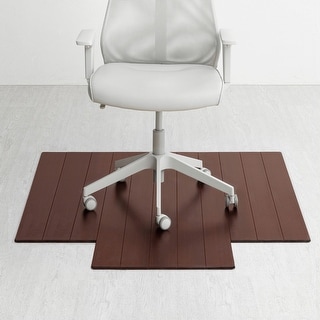 Jani Eco Deluxe Dark Cherry Bamboo Chair Mat with Lip - (44 x 52), Durable Eco-Friendly Chair Mat