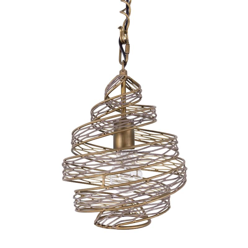 Varaluz Flow 1-Light Twist Mini Pendant - Hammered Ore