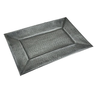 Rectangular Antique Grey Decorative Dimpled Metal Tray 18 X 12 in. - 12 ...