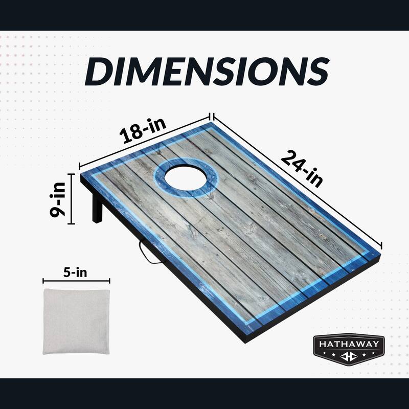 Hathaway Atlantic Cornhole Bean Bag Toss Game Set with LED Lights