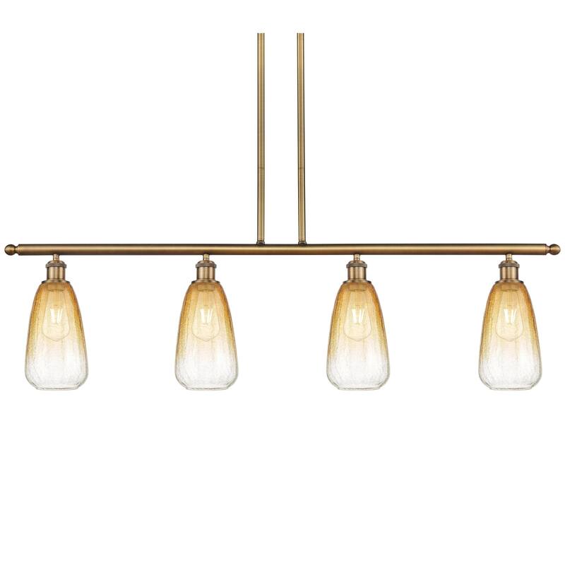 Innovations Lighting 516-4I-14-48 Brookhaven Almond Linear Brookhaven - Brushed Brass / Amber