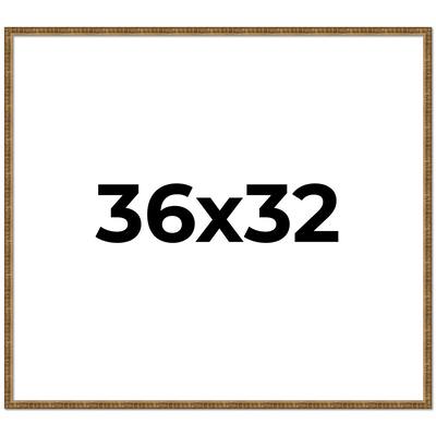 36x32 Frame Black Real Wood Picture Frame Kingsley Gold Distressed Photo Frame with UV Acrylic Foam Board Backing &