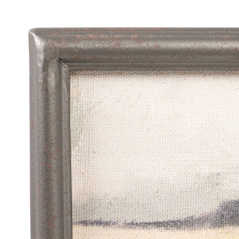 Modern Metal Framed Landscape Wall Art with Hanging Bracket