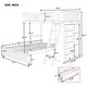 preview thumbnail 5 of 12, Wooden Twin Over Full Bunk Bed with 6 Drawers, Flexible Shelves & Removable Bottom Bed on Wheels, Espresso