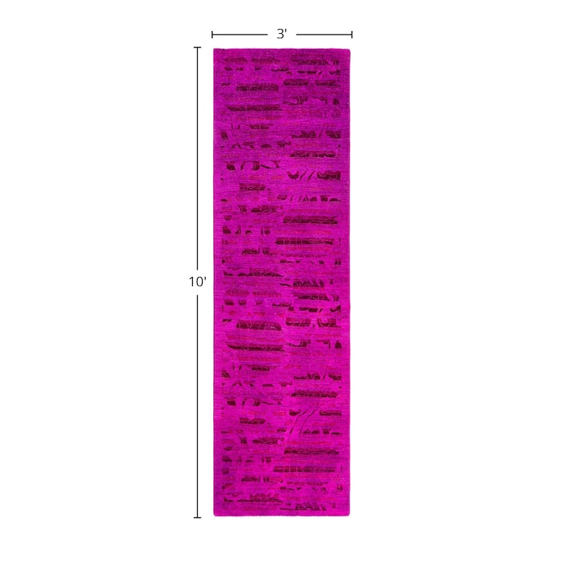 Vibrance One-of-a-Kind Hand-Knotted Runner Rug - Pink, 3' 0" x 10' 0" - 3' 0" x 10' 0"