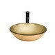 preview thumbnail 27 of 28, Artistic Tempered Glass Vessel Bathroom Sink with Faucet and Pop-up Drain