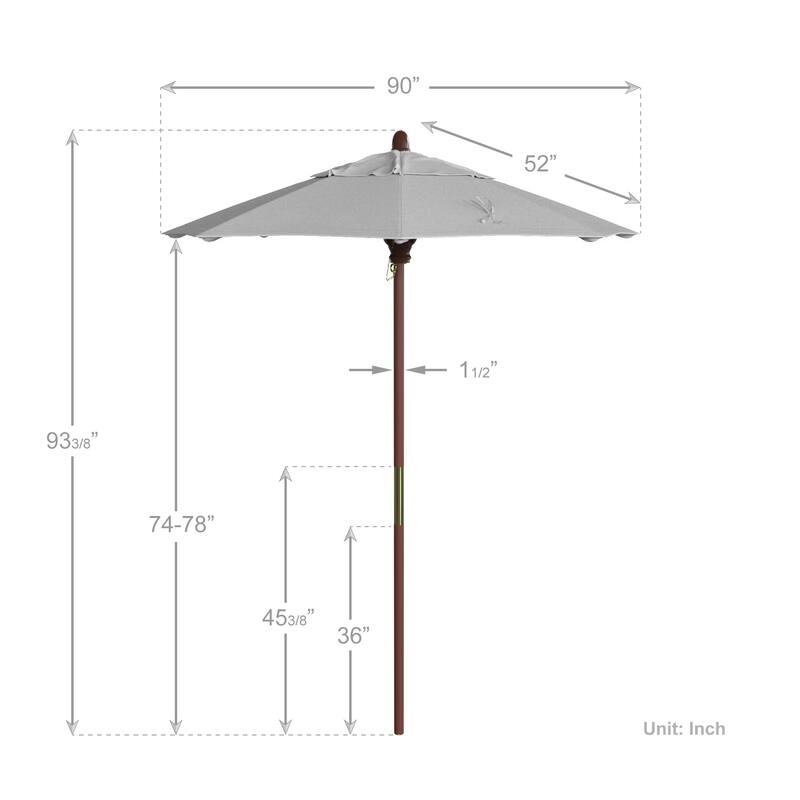 Port Lavaca 7.5ft Round Wood Umbrella by Havenside Home, Base Not Included