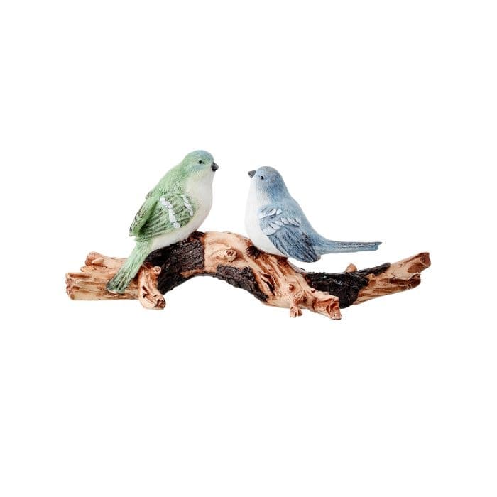 Resin Bird Couple On Branch 5.5"