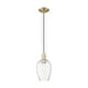 preview thumbnail 16 of 34, Innovations Lighting Downtown Urban - Preston - 1 Light 6" Flute Shade Cord Hung Mini Pendant Antique Brass/Clear