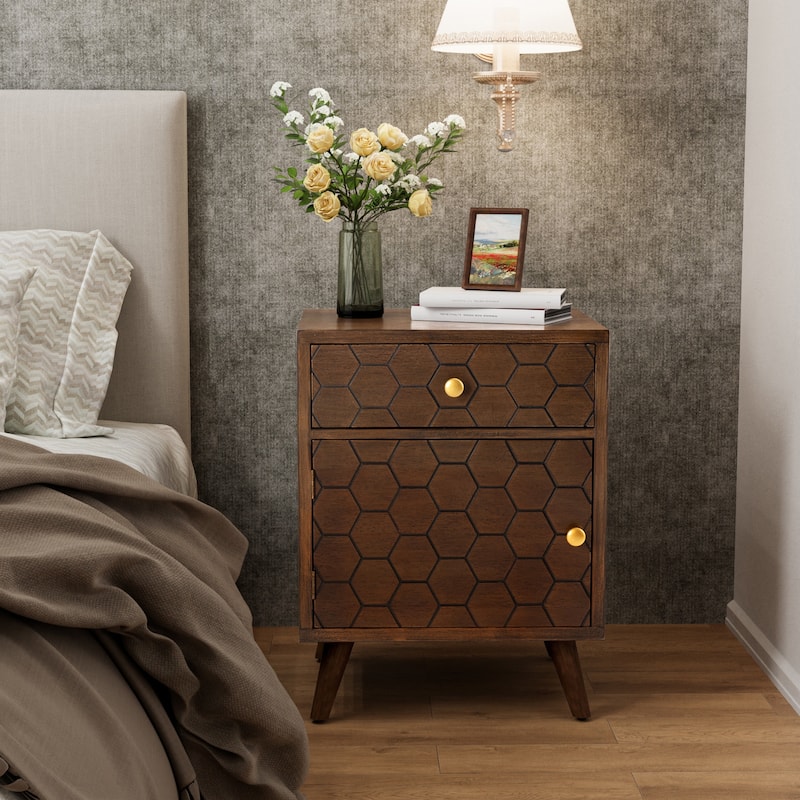 SUNBURY Mid-Century Modern Nightstands with Drawers (Set of 2)