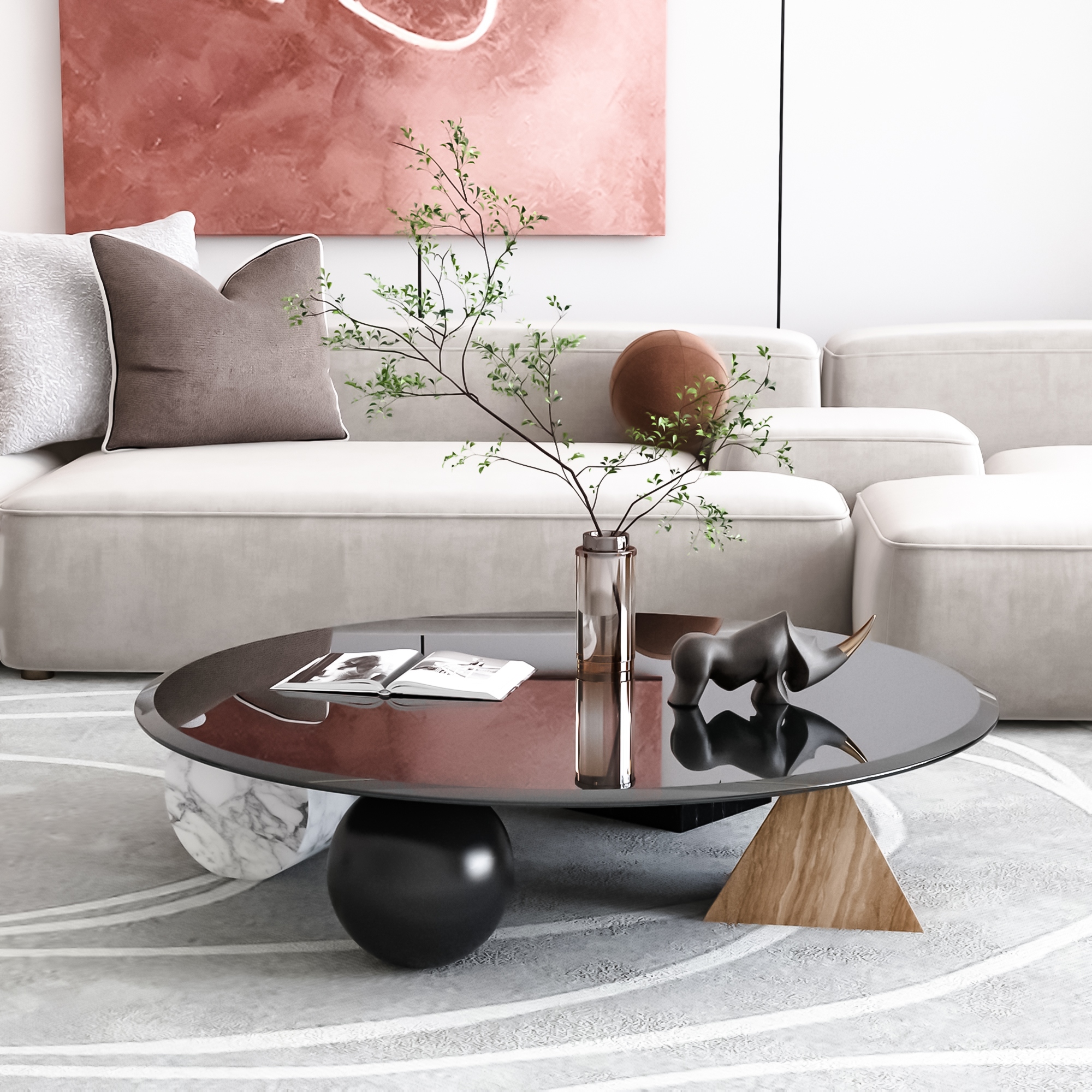 Black tempered glass table top discount