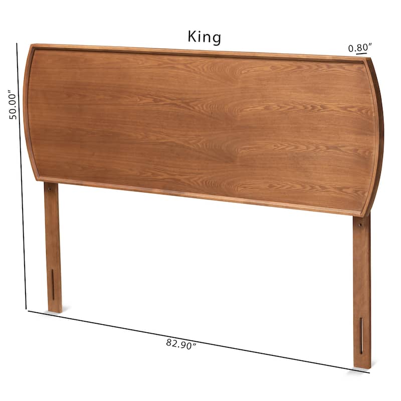 Laurien Mid-Century Ash Walnut Finished Wood Headboard