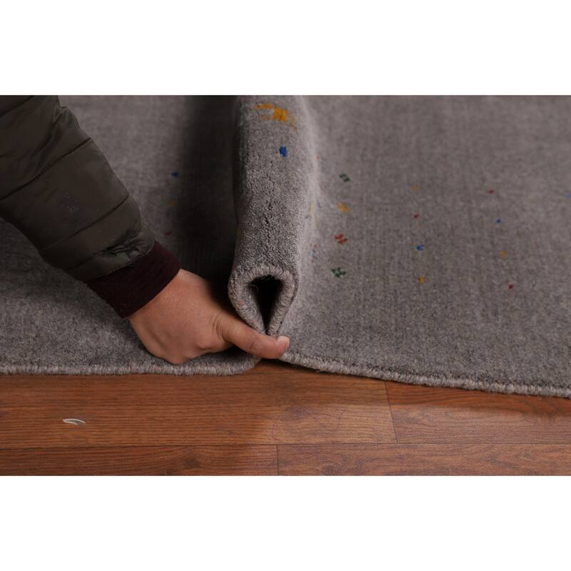 Tribal Gabbeh Indian Area Rug Handmade Wool Carpet - 8'0"x 9'11"