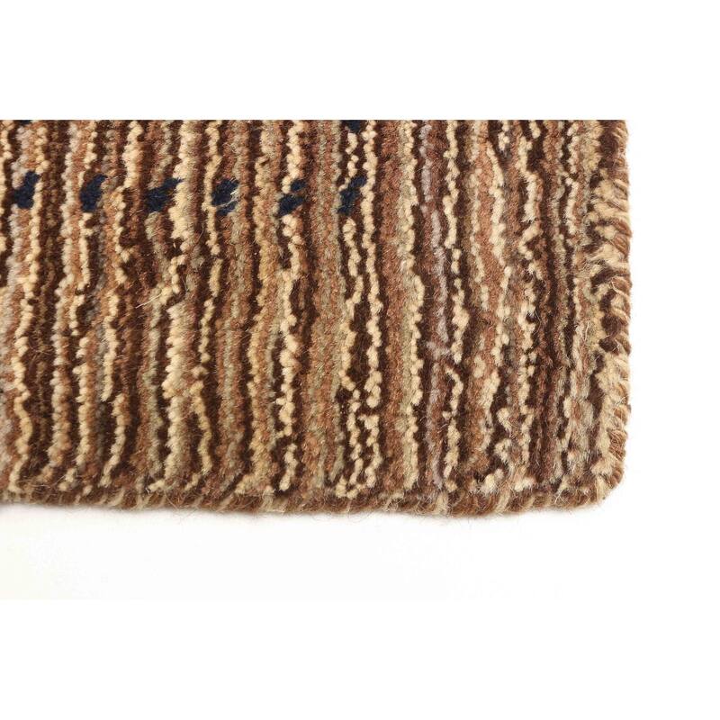 ECARPETGALLERY Hand Loomed Kashkuli Gabbeh Brown Wool Rug - 2'11 x 4'8