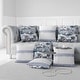 preview thumbnail 5 of 3, Grey And Blue Tropical Beach Indoor/Outdoor Throw Pillow Zipper