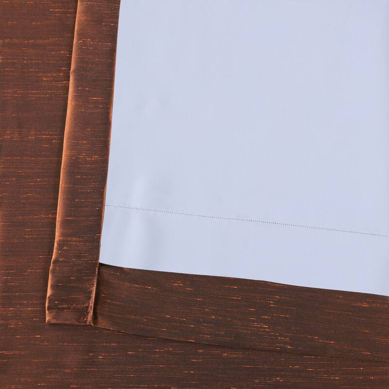 Exclusive Fabrics Blackout Textured Faux Dupioni Silk Curtains (1 Panel) - Luxurious Elegance and Superior Light Control
