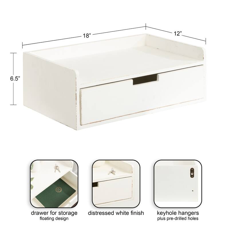 Kate and Laurel Kitt Premium Sold Wood Floating Shelf Side Table