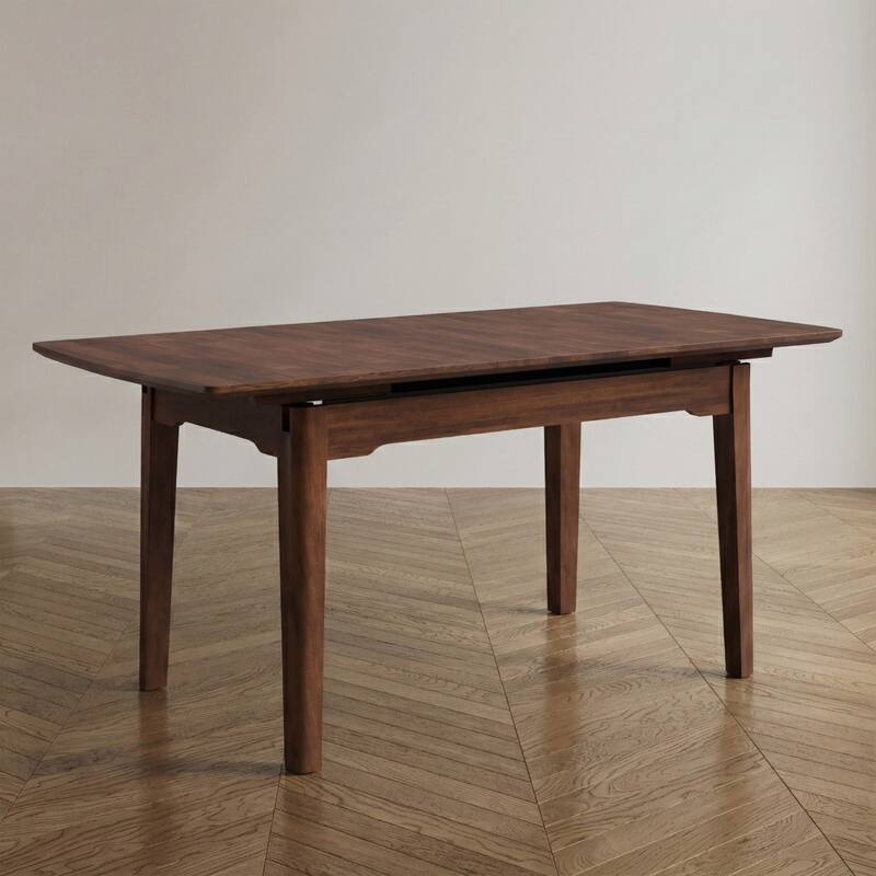 Furniture of America Abigail VIII Mid-Century Modern Rich Walnut Extendable Self-Storing 64-inch Dining Table - Rich Walnut