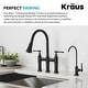 preview thumbnail 55 of 66, Kraus Allyn Traditional 3-Function Bridge Pulldown Kitchen Faucet