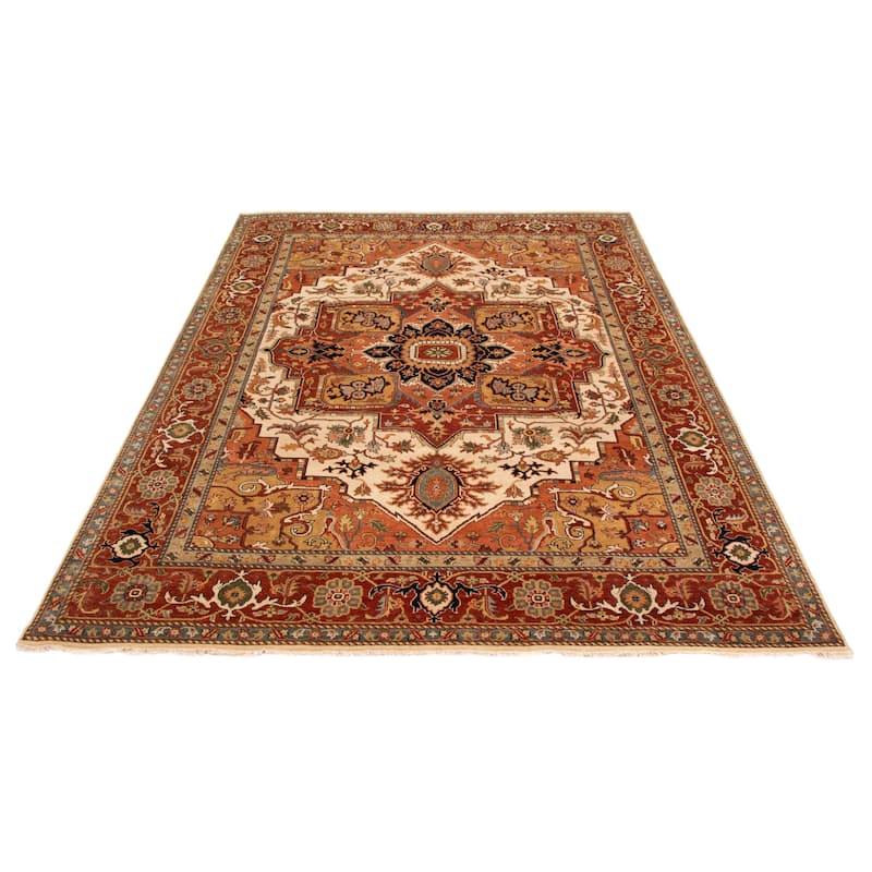 ECARPETGALLERY Hand-knotted Jules Sultane Ivory Wool Rug - 8'9 x 11'9