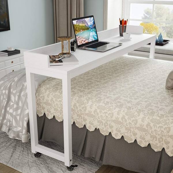 Overbed Table With Wheels Mobile Desk With Heavy Duty Metal Legs Super Sturdy And Stable Overstock 23105362