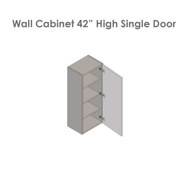 12" x 42" Wall Cabinet-Single Door-Grey - 12 x 42 x 12
