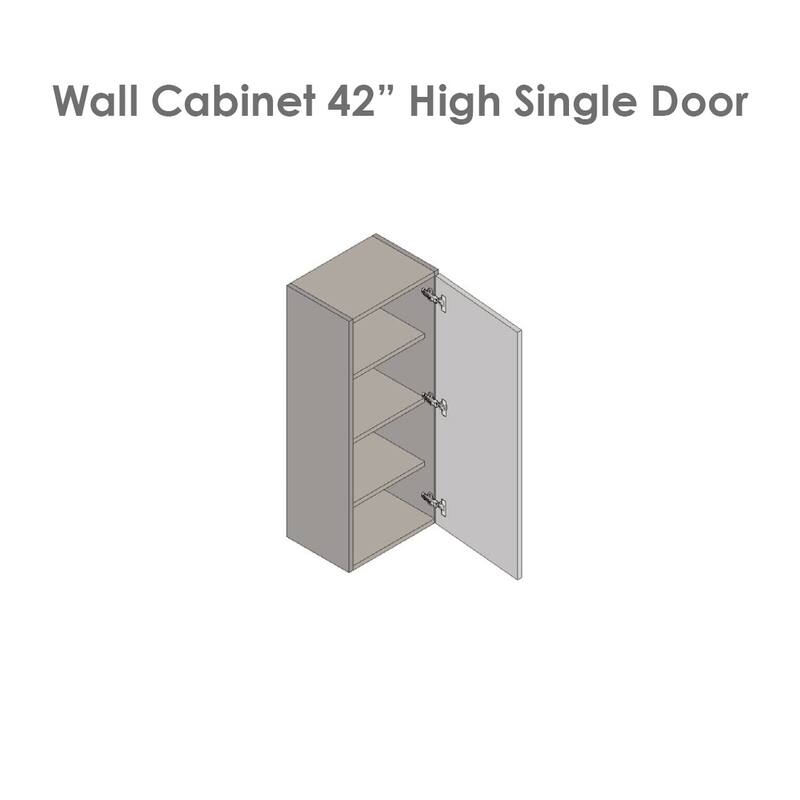 18" x 42" Wall Cabinet-Single Door-Grey - 18 x 42 x 12