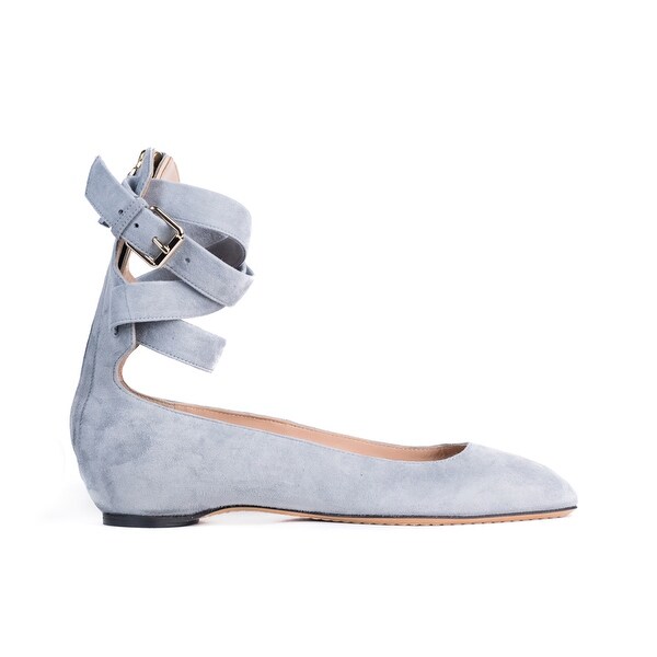 suede ballerina pumps