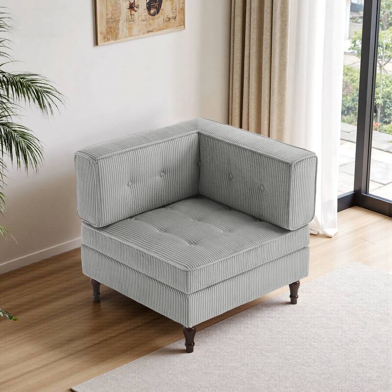UIXE Corduroy Modular Corner Sofa Lounge Corner Arm Chair