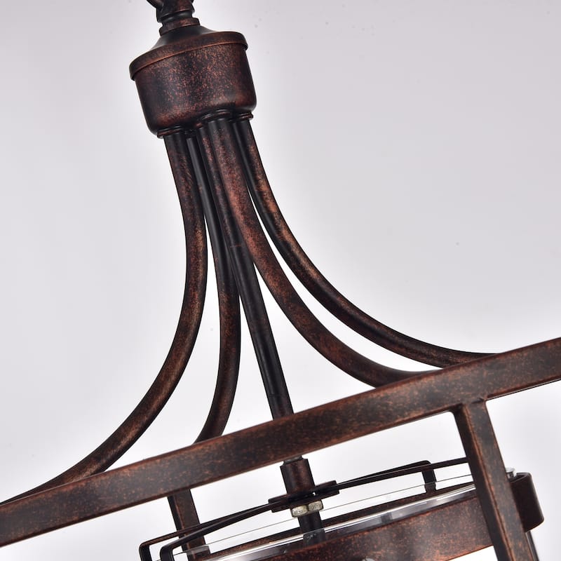 Augusta 3-Light Lantern Square Pendant For Dining/Bedroom, Hallway
