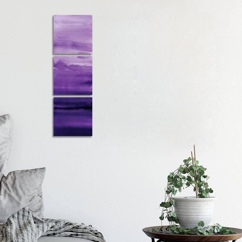 iCanvas "Purple Blend" by Allie Corbin 3-Piece Canvas Wall Art Set - 36x12x1.5