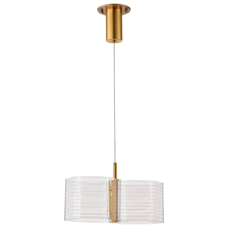 Kenzo LED 2 Light Mini Pendant Polished Anodized Bronze Finish Light Guide Panel - Polished Anodized Bronze