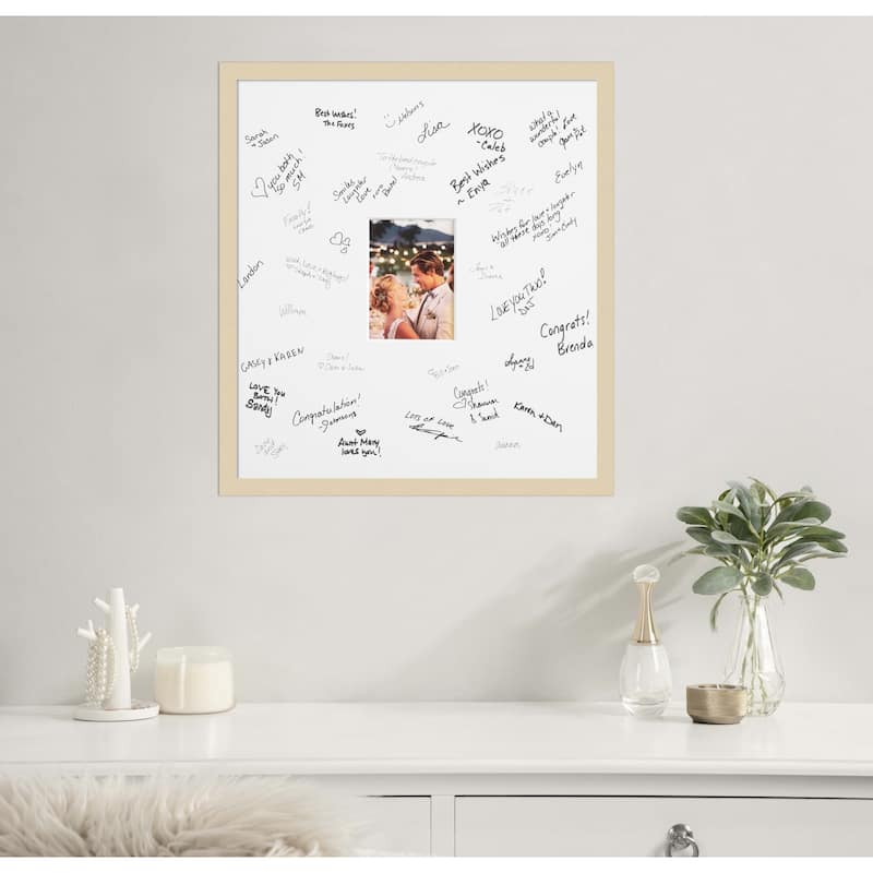 Svelte Signature Mat Picture Frame - Autograph Photo Frame Guest Book Alternative for Weddings, Graduations, or Retirement