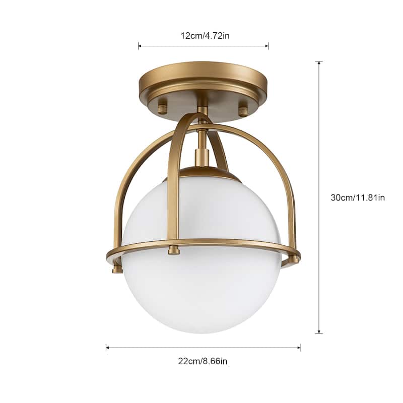 Modern 1 - Light Globe Semi Flush Mount Light for Hallway